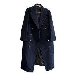 Maison Marais (Korean) - Navy Blue Padded Wool Coat